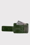 Zoozie Bags Cartera Hombre Piel Auténtica Verde Doble Pliegue 12x8x2 Cm